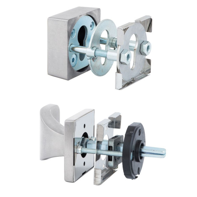 Фурнитура защитная Rostex *QUADRUM R/H fix-mov DIN SQUARE нерж.сталь мат 23мм 38-45мм 3клас Hranate/Treviso NEREZ MAT комплект