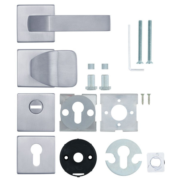 Фурнитура защитная Rostex *QUADRUM R/H fix-mov DIN SQUARE нерж.сталь мат 23мм 38-45мм 3клас Hranate/Treviso NEREZ MAT комплект