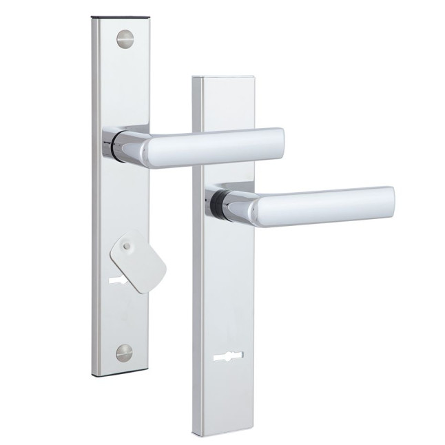 Фурнітура захисна ROSTEX 807 R mov-mov LEVER_KEY PLATE 85мм Хром_полірований 71-85мм 3клас 804 CR Комплект