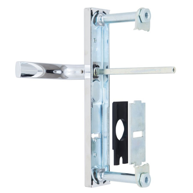 Фурнітура захисна ROSTEX 807 R mov-mov LEVER_KEY PLATE 85мм Хром_полірований 71-85мм 3клас 804 CR Комплект