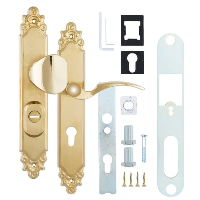 Фурнітура захисна ROSTEX OZDOBNA R fix-mov DIN PLATE 92мм Титан_PVD_мат 22мм 40-45мм 3клас Ovalne/Ozdobna TI_MAT Комплект, права Фурнітура захисна ROSTEX OZDOBNA R fix-mov DIN PLATE 92мм Титан_PVD_мат 22мм 40-45мм 3клас Ovalne/Ozdobna TI_MAT Комплект, права
