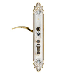 Фурнитура защитная ROSTEX OZDOBNA R mov-mov DIN PLATE 92мм титан PVD мат 22мм 38-45мм 3клас Ozdobna TI MAT комплект