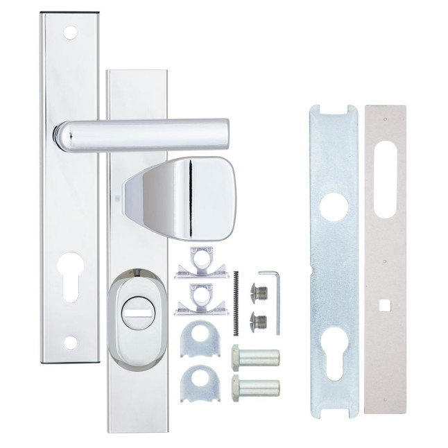 Фурнитура защитная ROSTEX R1/R4 R fix-mov DIN PLATE 92мм хром полированный 22мм 38-55мм 3клас Hranate/804 CR комплект