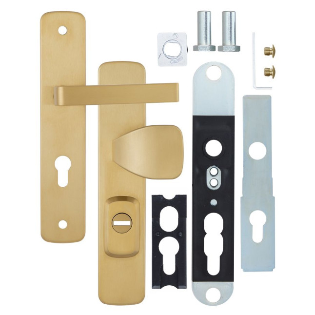 Фурнітура захисна ROSTEX *ASTRA R fix-mov DIN PLATE 90мм Титан_PVD_мат 22мм 38-55мм 3клас Hranate/Astra TI_MAT Комплект Фурнітура захисна ROSTEX *ASTRA R fix-mov DIN PLATE 90мм Титан_PVD_мат 22мм 38-55мм 3клас Hranate/Astra TI_MAT Комплект