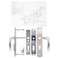 Фурнитура защитная ROSTEX *ASTRA R mov-mov DIN PLATE 85мм нерж.сталь мат 22мм 38-55мм 3клас Astra NEREZ MAT комплект