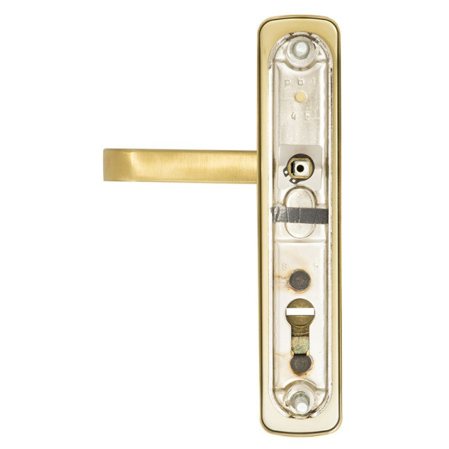 Фурнитура защитная ROSTEX *ASTRA R mov-mov DIN PLATE 90мм нерж.сталь мат титан PVD 22мм 38-55мм 3клас Astra NEREZ MAT TI комплект