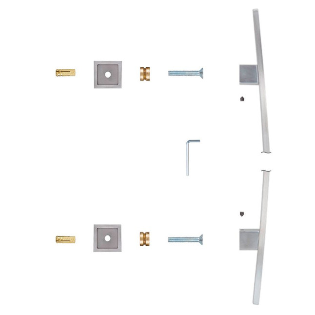 Ручка-скоба ROSTEX GAMA 850 fix SQUARE 650мм Нерж.сталь_мат від 35мм накладне Gama NEREZ_MAT Зовнішній