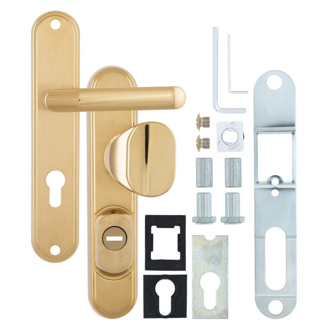 Фурнитура защитная Rostex DECOR R fix-mov DIN Plate 90мм титан PVD мат 23мм 40-45мм 4клас Ovalne/Baryt TI MAT комплект