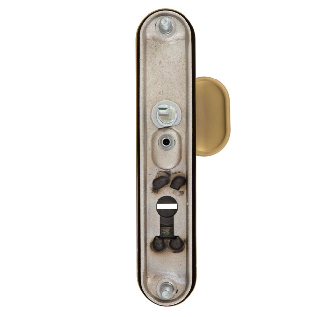 Фурнитура защитная Rostex DECOR R fix-mov DIN Plate 72мм титан PVD сатин 23мм 40-45мм 4клас Ovalne/Baryt TI SAT комплект