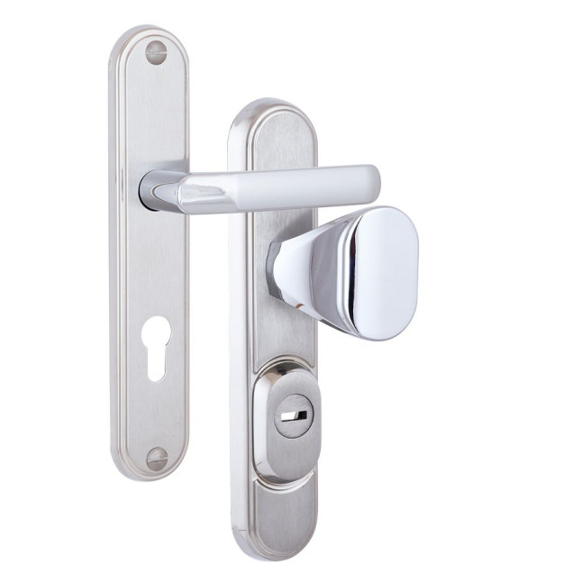 Фурнитура защитная Rostex DECOR R fix-mov DIN Plate 85мм хром мат 23мм 40-45мм 4клас Ovalne/Baryt CR MAT комплект