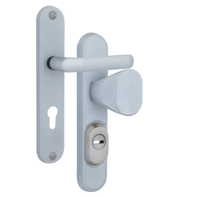 Фурнитура защитная Rostex DECOR R fix-mov DIN Plate 85мм хром сатин 23мм 40-45мм 4клас Ovalne/Baryt CR SAT комплект