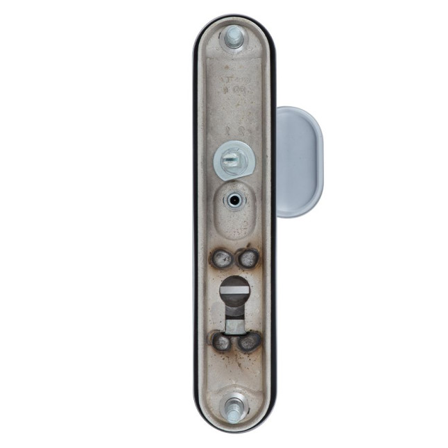 Фурнитура защитная Rostex DECOR R fix-mov DIN Plate 85мм хром сатин 23мм 40-45мм 4клас Ovalne/Baryt CR SAT комплект