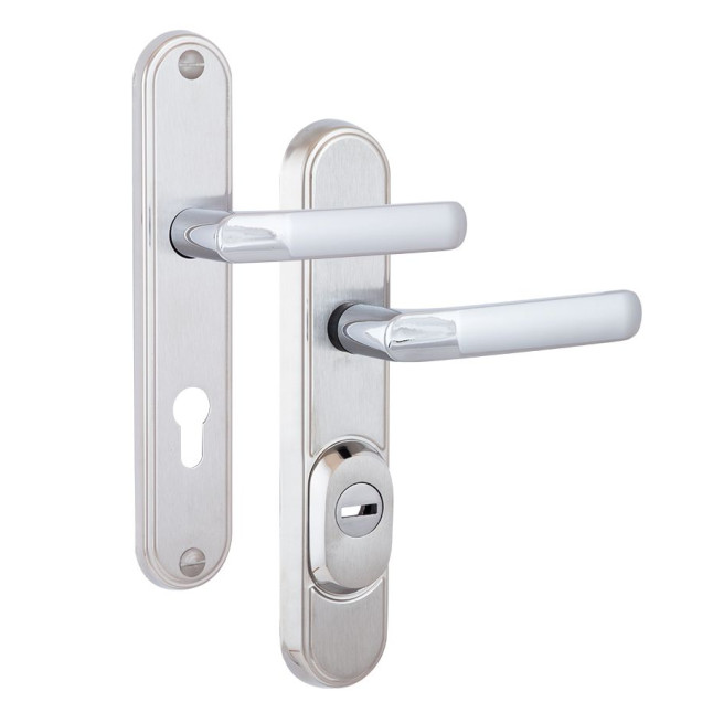 Фурнитура защитная Rostex DECOR R mov-mov DIN Plate 85мм хром мат 23мм 38-45мм 4клас Baryt CR MAT комплект