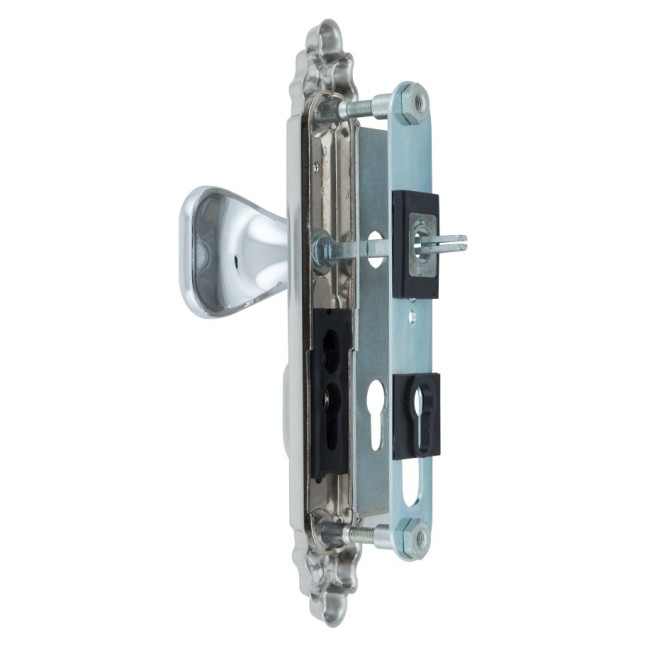Фурнітура захисна ROSTEX OZDOBNA R fix-mov DIN PLATE 85мм Хром_мат 22мм 40-45мм 3клас Ovalne/Ozdobna CR_MAT Комплект, ліва