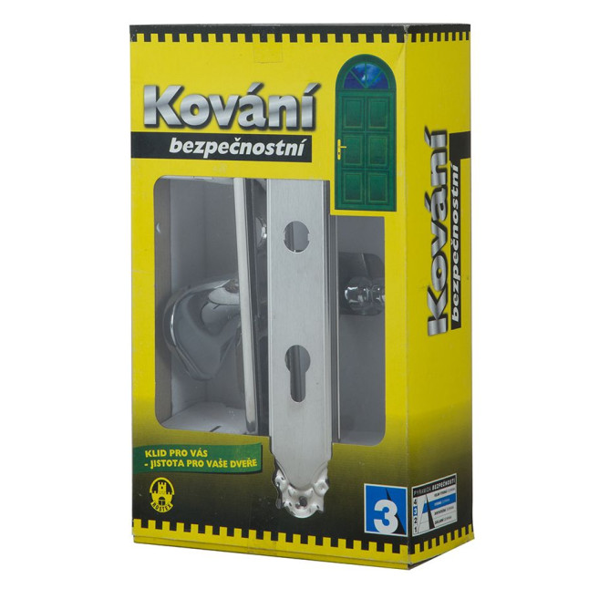 Фурнитура защитная Rostex OZDOBNA R fix-mov DIN Plate 85мм хром мат 22мм 40-45мм 3клас Ovalne/Ozdobna CR MAT комплект, права