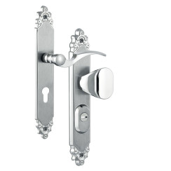 Фурнитура защитная Rostex OZDOBNA R fix-mov DIN Plate 90мм хром мат 22мм 40-45мм 3клас Ovalne/Ozdobna CR MAT комплект, права