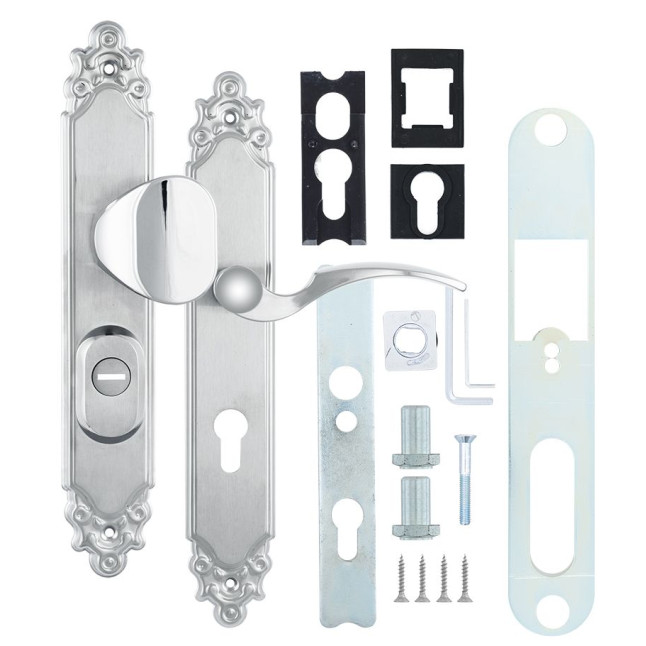 Фурнитура защитная Rostex OZDOBNA R fix-mov DIN Plate 90мм хром мат 22мм 40-45мм 3клас Ovalne/Ozdobna CR MAT комплект, права