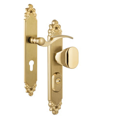 Фурнитура защитная Rostex OZDOBNA R fix-mov DIN Plate 90мм титан PVD мат 22мм 40-45мм 3клас Ovalne/Ozdobna TI MAT комплект, права