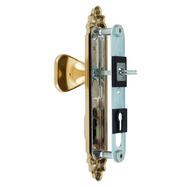 Фурнитура защитная Rostex OZDOBNA R fix-mov DIN Plate 90мм титан PVD мат 22мм 40-45мм 3клас Ovalne/Ozdobna TI MAT комплект, левая