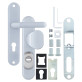 Фурнитура защитная Rostex DECOR R fix-mov DIN Plate 72мм хром сатин 23мм 40-45мм 4клас Ovalne/Baryt CR SAT комплект