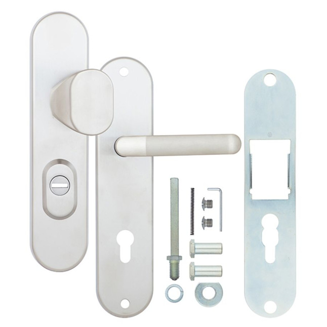 Фурнитура защитная Rostex UNIVERSAL R fix-mov DIN Plate 90мм хром мат 22мм 38-55мм 3клас Ovalne/Baryt CR MAT комплект