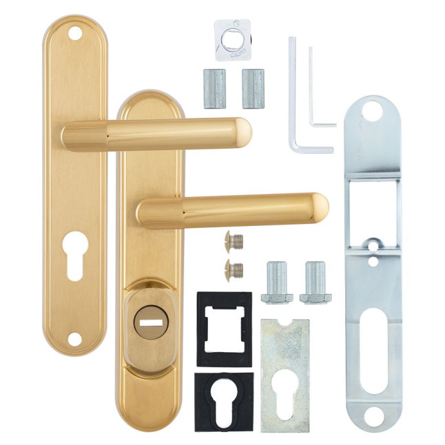 Фурнитура защитная Rostex DECOR R mov-mov DIN Plate 72мм титан PVD мат 23мм 38-45мм 4клас Baryt TI MAT комплект