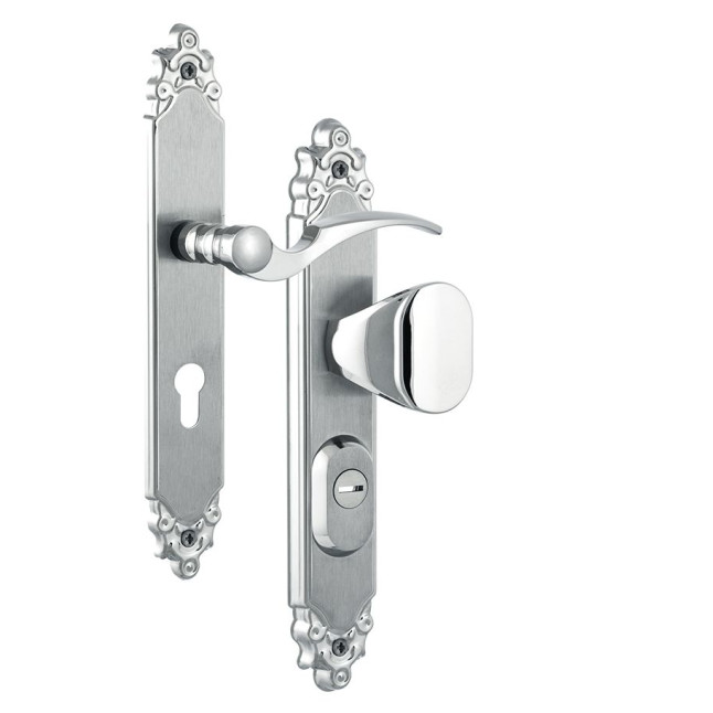 Фурнитура защитная Rostex OZDOBNA R fix-mov DIN Plate 72мм хром мат 22мм 40-45мм 3клас Ovalne/Ozdobna CR MAT комплект, права