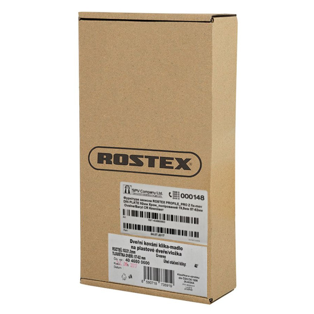 Фурнитура защитная ROSTEX PROFILE PRO Z fix-mov DIN PLATE 92мм хром полированный 19,5 мм 57-62мм Ovalne/Baryt CR комплект