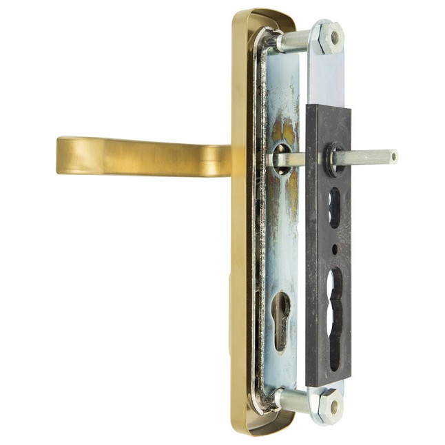 Фурнітура захисна ROSTEX *ASTRA R mov-mov DIN PLATE 85мм Нерж.сталь_мат_титан_PVD 22мм 38-55мм 3клас Astra NEREZ_MAT_TI Комплект