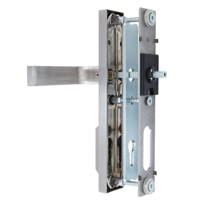 Фурнитура защитная ROSTEX RN1/RN4 R mov-mov DIN PLATE 90мм нерж.сталь мат 22мм 38-55мм 3клас Hranate/Mandelo NEREZ MAT комплект