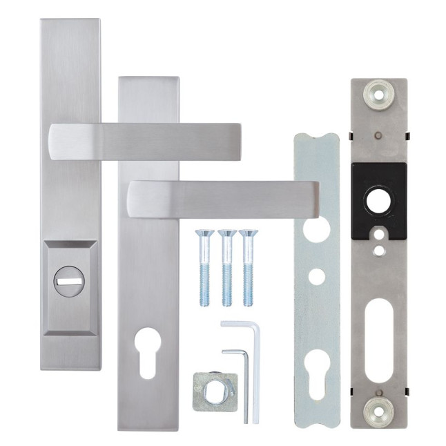 Фурнитура защитная ROSTEX RN1/RN4 R mov-mov DIN PLATE 90мм нерж.сталь мат 22мм 38-55мм 3клас Hranate/Mandelo NEREZ MAT комплект