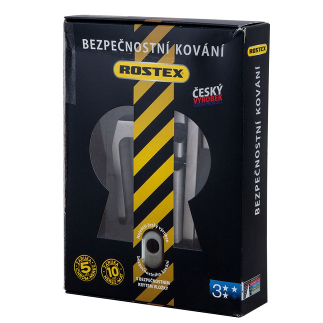 Фурнитура защитная ROSTEX RN1/RN4 R mov-mov DIN PLATE 90мм нерж.сталь мат 22мм 38-55мм 3клас Hranate/Mandelo NEREZ MAT комплект
