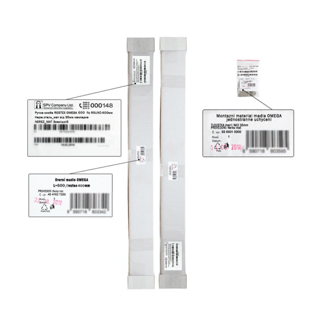 Ручка-скоба ROSTEX OMEGA 600 fix-fix SQUARE 400мм Нерж.сталь_мат 40-50мм, 70-80мм наскрізь NEREZ_MAT Комплект, двостороння