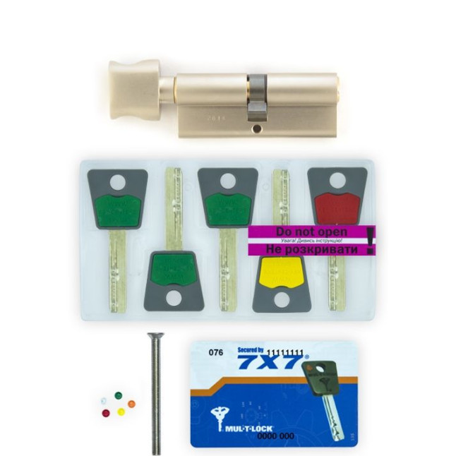 Циліндр MUL-T-LOCK DIN_KT 7x7 105 NST 50x55T TO_NST CAM30 3in1 3KEY+1KEY+1KEY DND77_GREY_INS 0767 PB