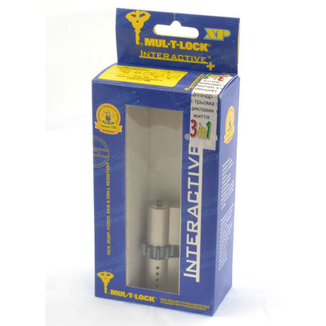 Циліндр MUL-T-LOCK DIN_KK XP *INTERACTIVE+ 76 NST 38x38 CGW 3in1 3KEY+1KEY+1KEY DND3D_BLUE_INS 264S+ BOX_S
