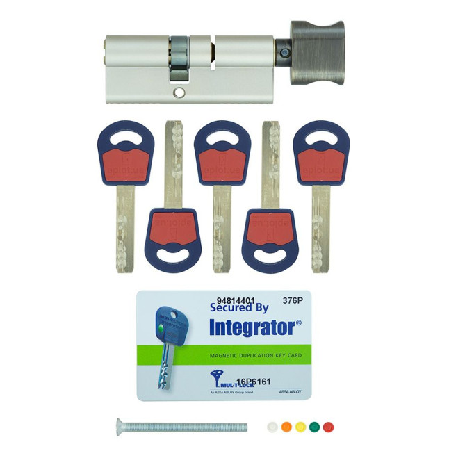 Циліндр MUL-T-LOCK DIN_KT INTEGRATOR 85 NST 40x45T TO_ABR CAM30 5KEY INTGR_BLUE_INS 376P BOX_C