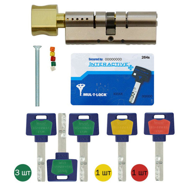 Циліндр MUL-T-LOCK DIN_KT XP *INTERACTIVE+ 71 NST 31x40T TO_SB CAM30 3in1 3KEY+1KEY+1KEY DND3D_BLUE_INS 264S+ BOX_S