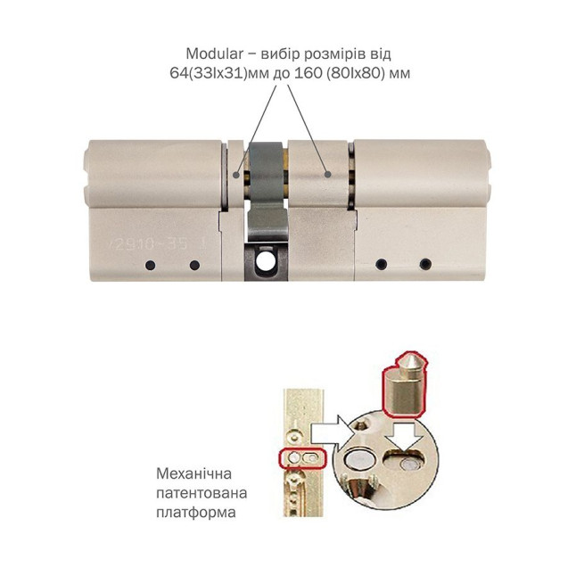 Цилиндр Mul-t-lock DIN MOD KK *Interactive+ 90 NST 40ix50 CAM30 Cliq M/S 223S+ BOX S