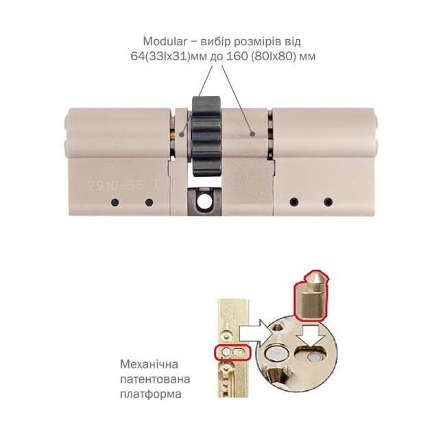 Цилиндр Mul-t-lock DIN MOD KK *Interactive+ 85 NST 45ix40 CGW Cliq M/S 223S+ BOX S