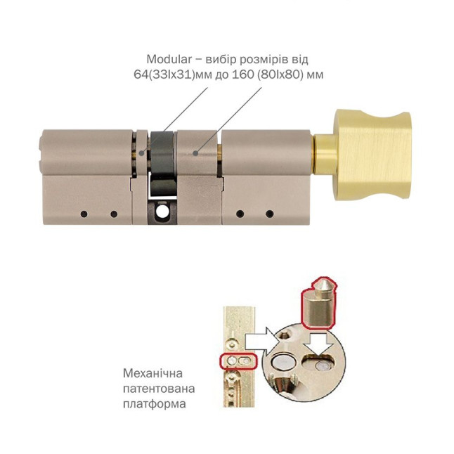 Циліндр MUL-T-LOCK DIN_MOD_KT *INTERACTIVE+ 110 NST 60ix50T TO_SBM CAM30 CLIQ M/S 223S+ BOX_S