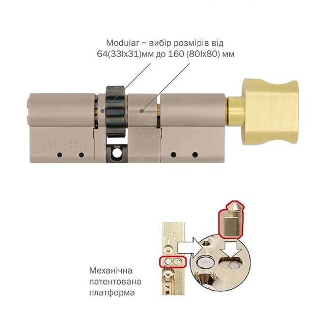 Цилиндр Mul-t-lock DIN MOD KT *Interactive+ 90 NST 40ix50T TO SBM CGW Cliq M/S 223S+ BOX S
