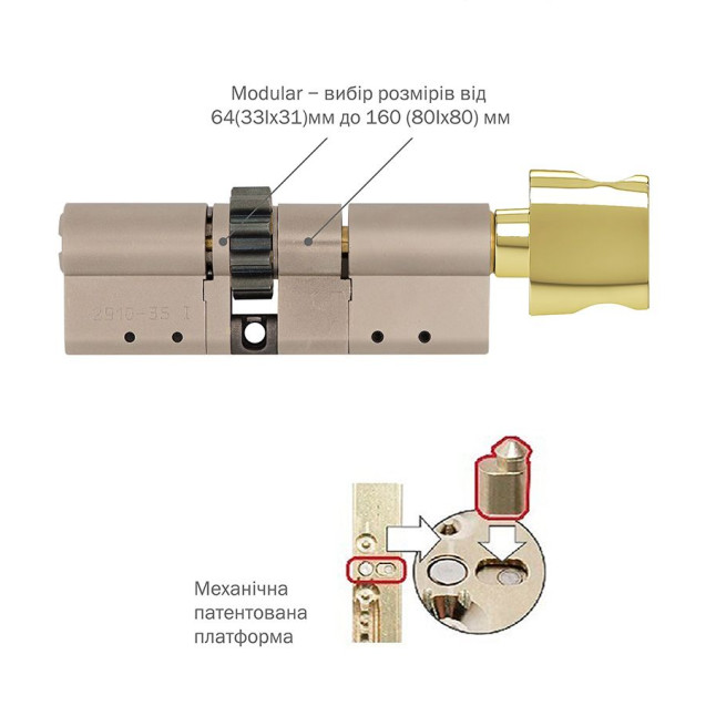 Цилиндр Mul-t-lock DIN MOD KT *Interactive+ 90 NST 40ix50T TO SB CGW Cliq M/S 223S+ BOX S