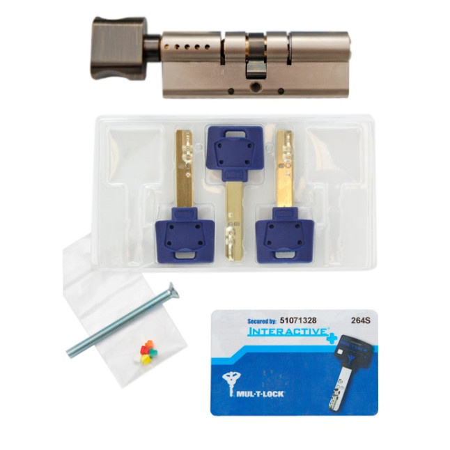 Циліндр MUL-T-LOCK DIN_MOD_KT *INTERACTIVE+ 125 NST 55x70T TO_ABR CAM30 3KEY DND3D_BLUE_INS 264S+ BOX_S