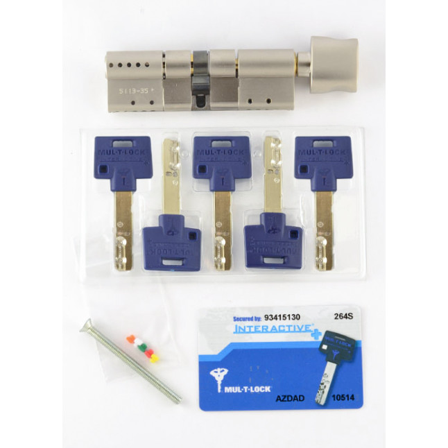 Циліндр MUL-T-LOCK DIN_MOD_KT *INTERACTIVE+ 130 NST 70x60T TO_NST CAM30 5KEY DND3D_BLUE_INS 264S+ BOX_S