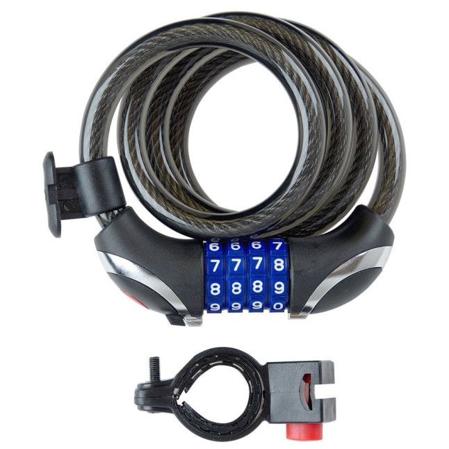 Замок Tokoz MOTO Black кодовый с тросом 100 см Замок Tokoz MOTO Black кодовый с тросом 100 см