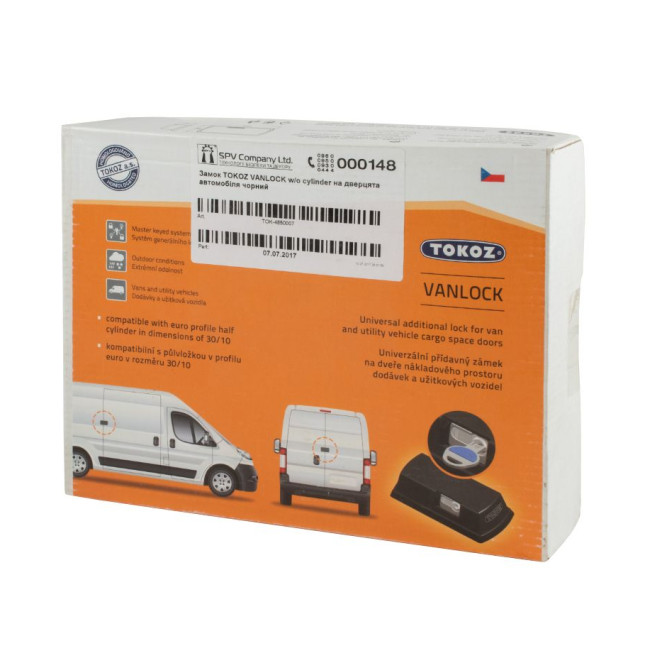 Замок Tokoz VAN VANLOCK w / o cylinder Black навесной на дверь автомобиля 