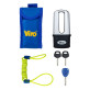 Замок VIRO MOTO BLINDATO EXTREME STAINLESS_STEEL 3KEY 83мм