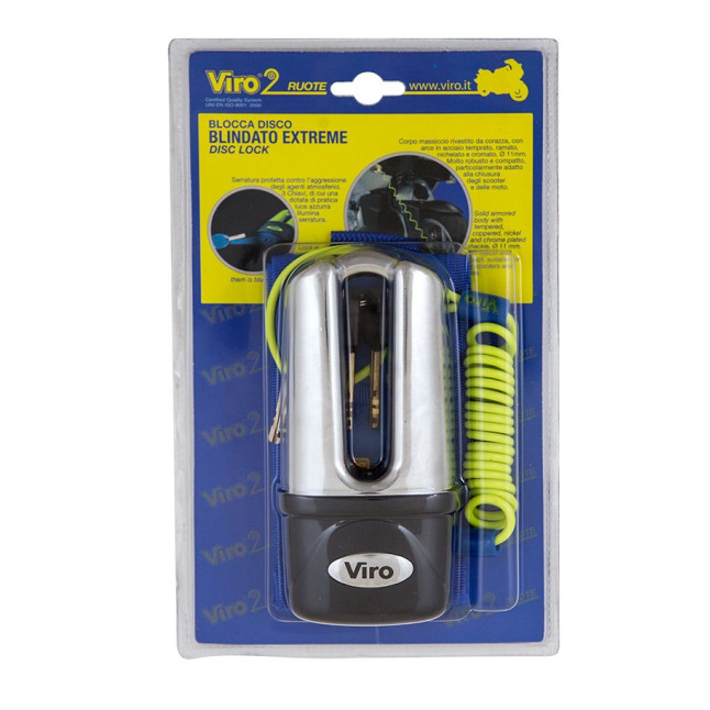 Замок VIRO MOTO BLINDATO EXTREME STAINLESS_STEEL 3KEY 83мм