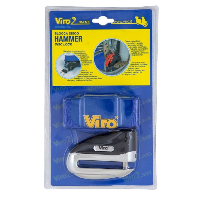 Замок VIRO MOTO HAMMER STAINLESS_STEEL 2KEY