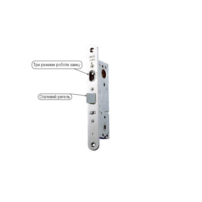 Замок врезной Abloy 1-WAY FIN LC302 CR RIGHT BS30,5мм 115мм w/o SP